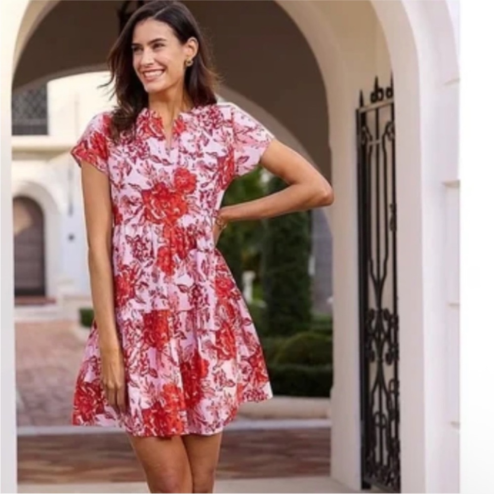Jude Connally Maddie Painted Bloom Floral Cotton Mini Dress